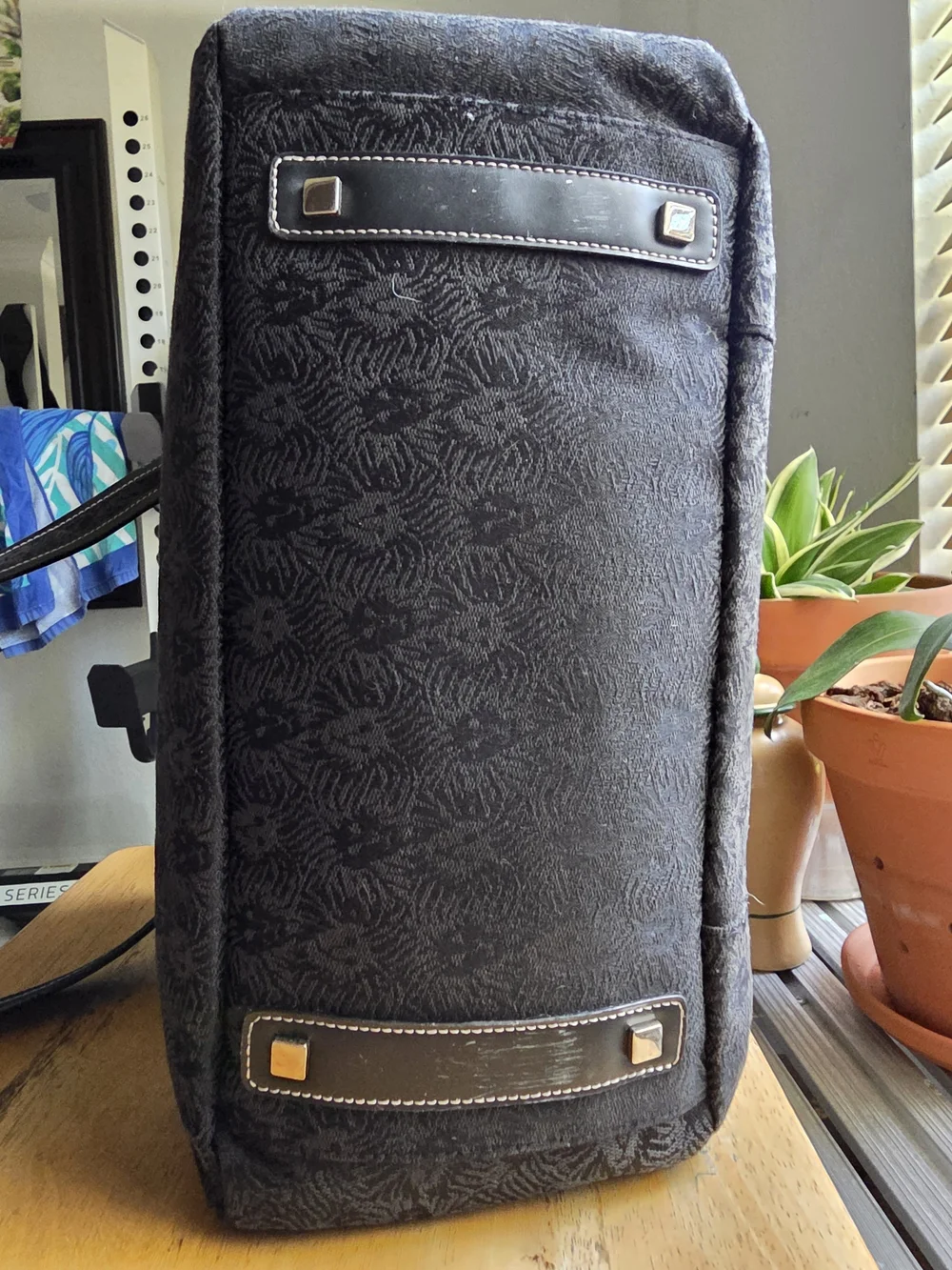 Anne Klein Patterned Tote with Leather Trim